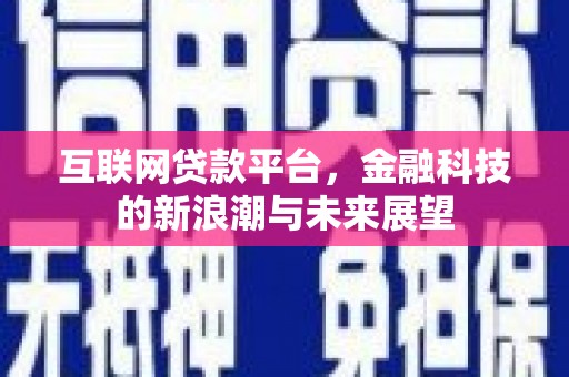 精河互联网贷款平台，金融科技的新浪潮与未来展望