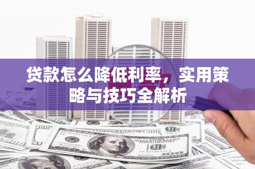 精河贷款怎么降低利率，实用策略与技巧全解析