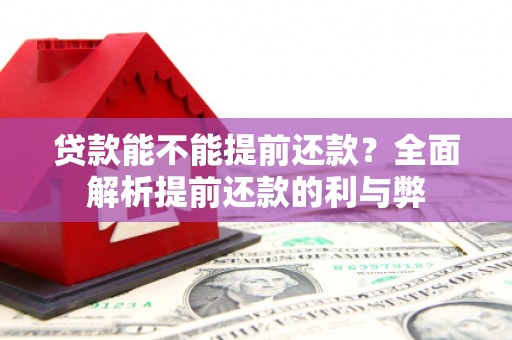 精河贷款能不能提前还款？全面解析提前还款的利与弊
